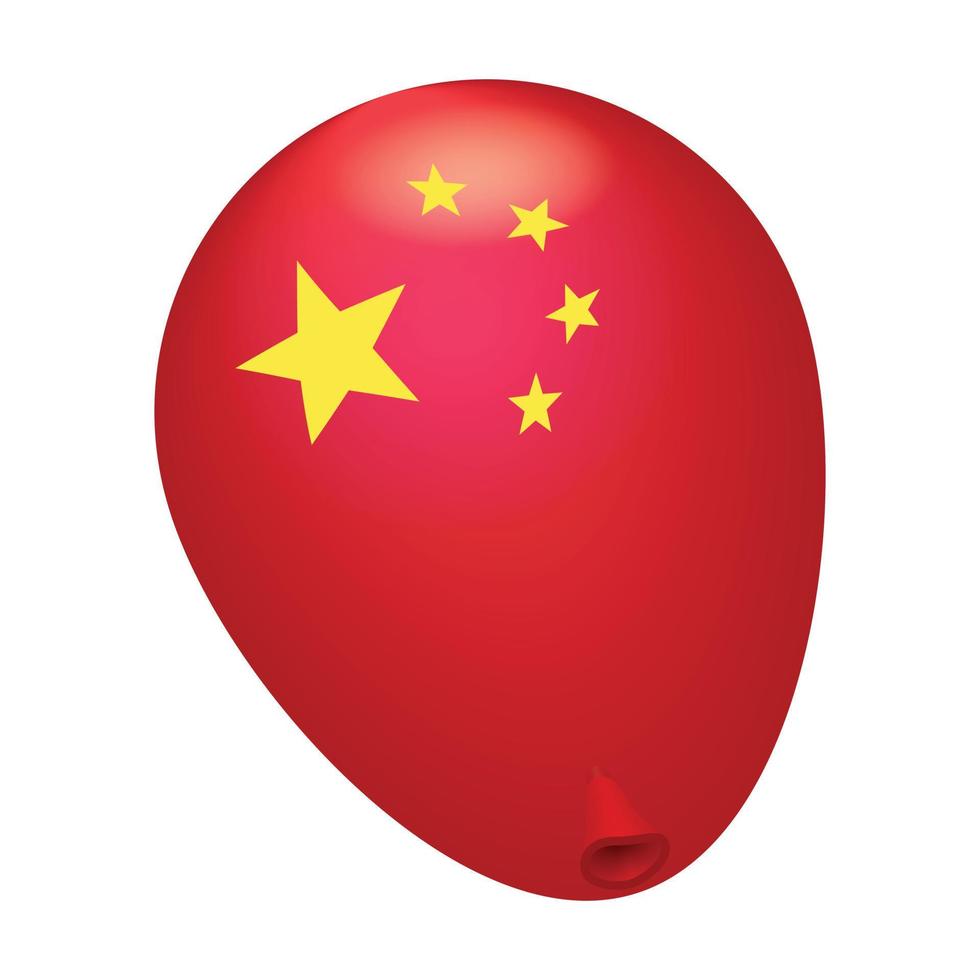 ícone de balão vermelho china, estilo isométrico vetor