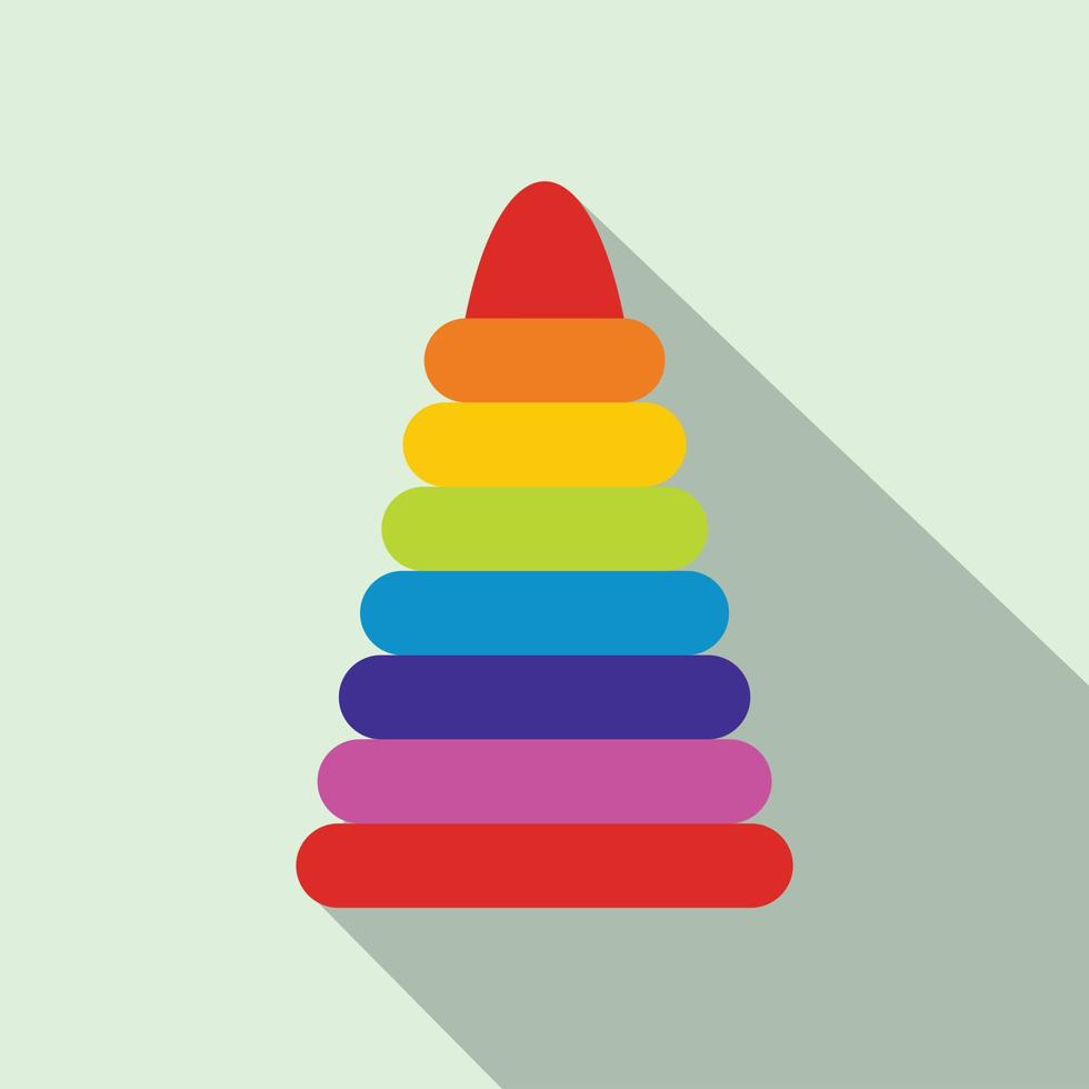 ícone plano de pirâmide colorida de crianças vetor