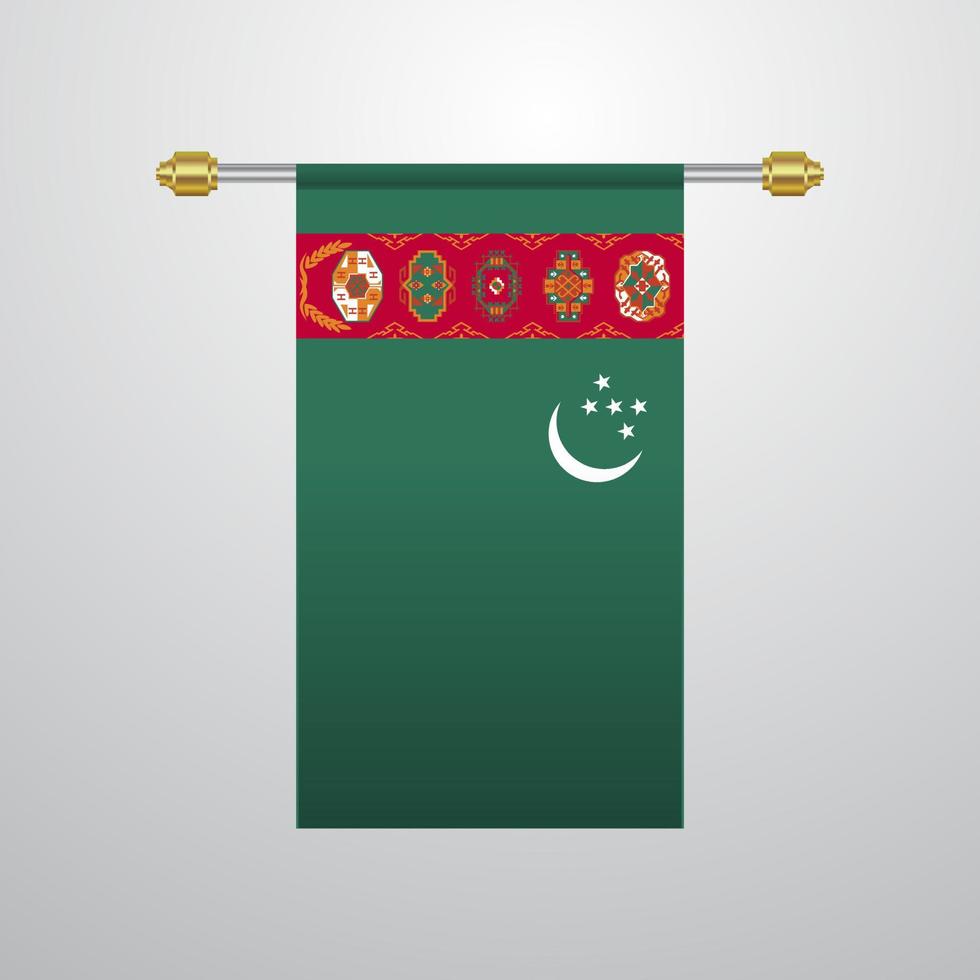 turquemenistão pendurar bandeira vetor