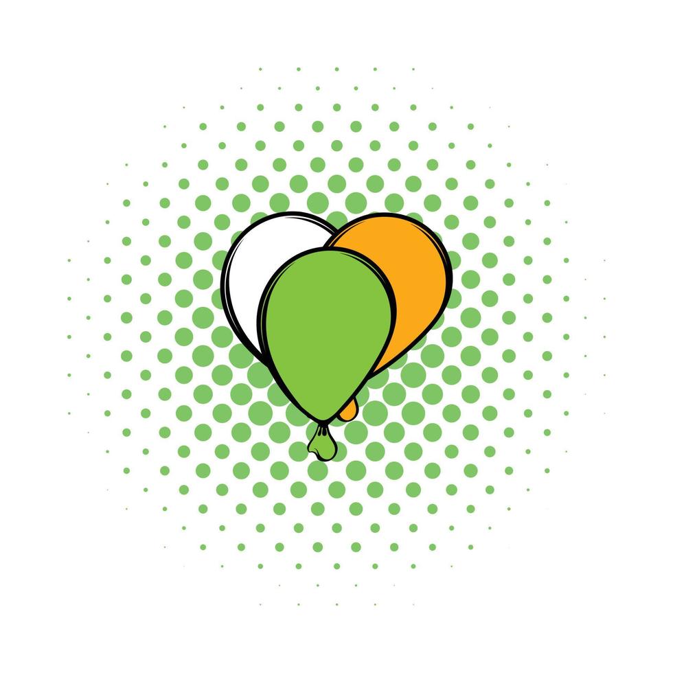 balões no ícone de cores irlandesas, estilo de quadrinhos vetor