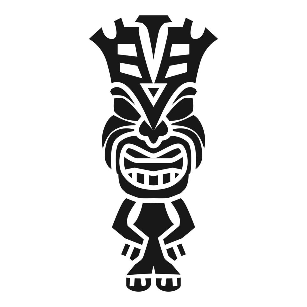 ícone do ídolo da estátua tiki, estilo simples vetor