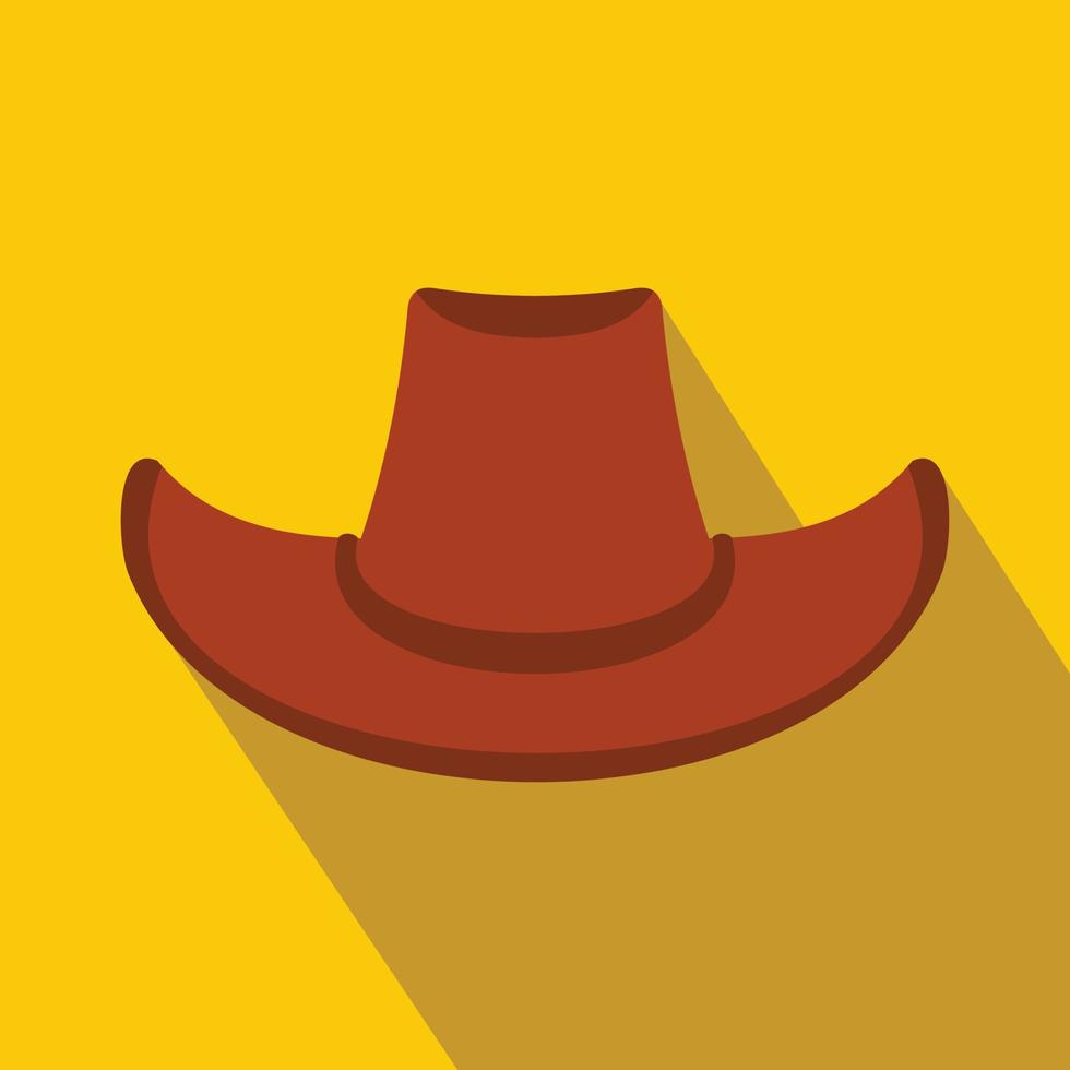 ícone plano de chapéu de cowboy vetor