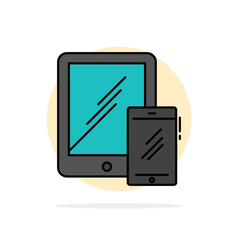 smartphone negócio móvel tablet telefone abstrato círculo fundo ícone de cor plana vetor
