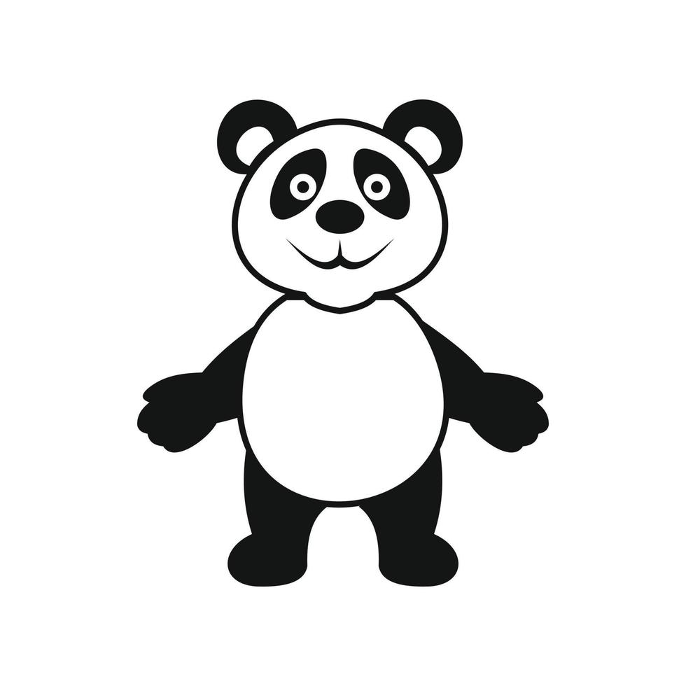 ícone do urso panda, estilo simples vetor