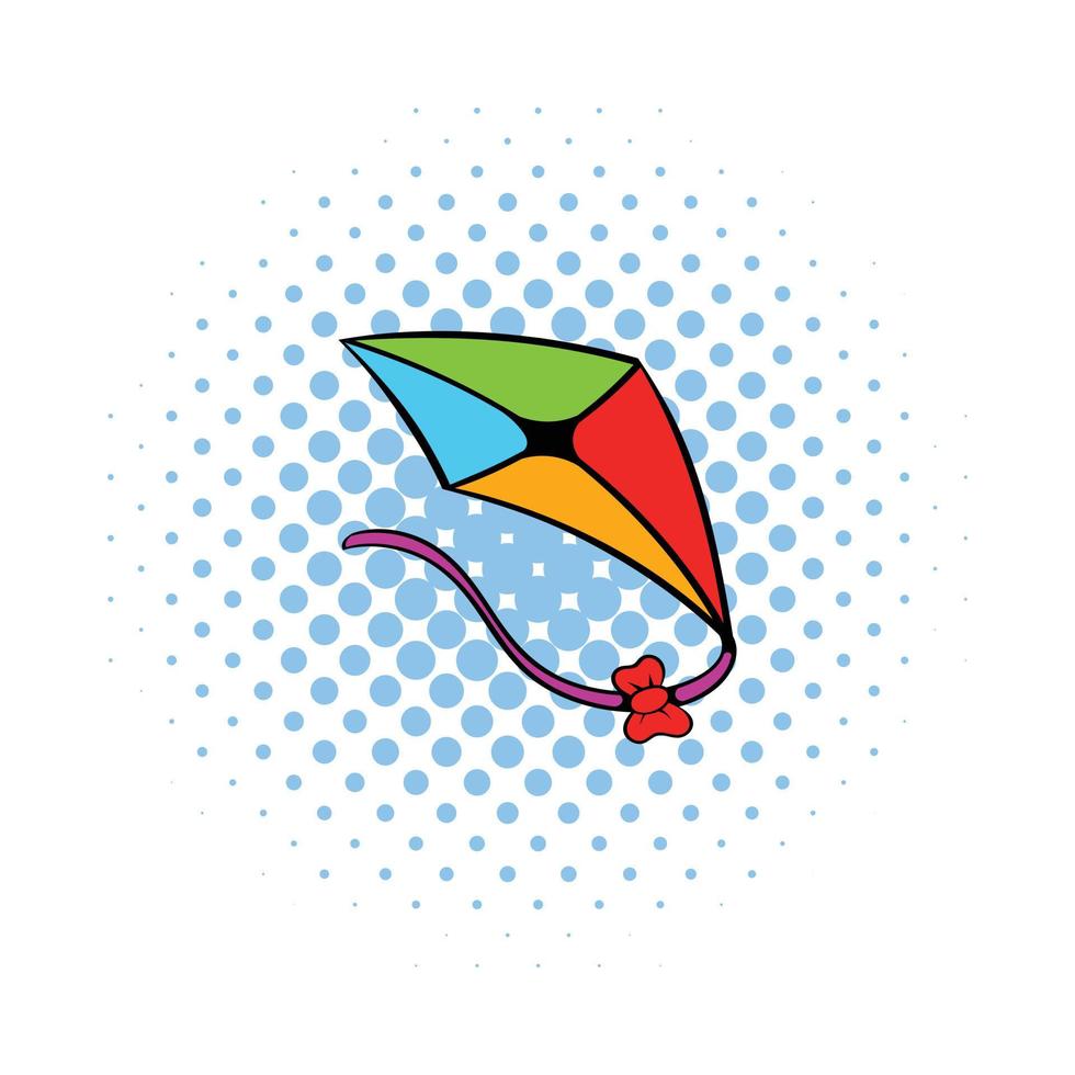 ícone de pipa voadora, estilo de quadrinhos vetor