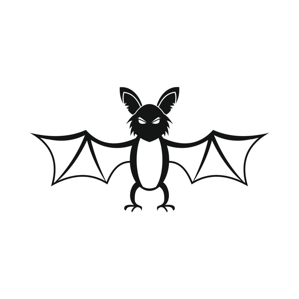 ícone de morcego preto vetor