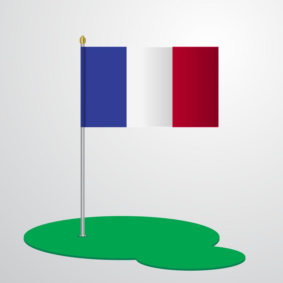 mastro da bandeira da frança vetor