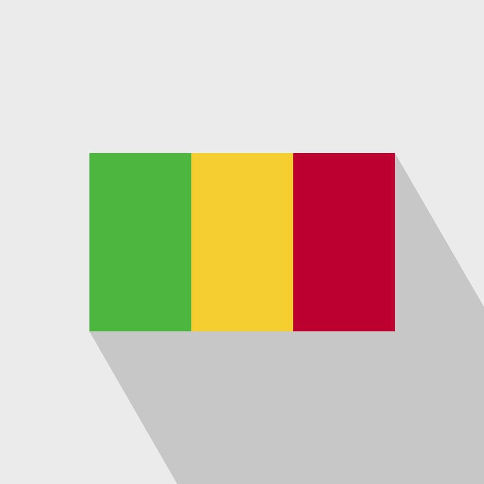 vetor de design de longa sombra da bandeira do mali