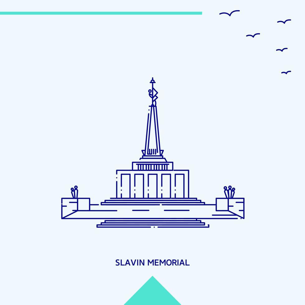 ilustração vetorial do horizonte do memorial de slavin vetor