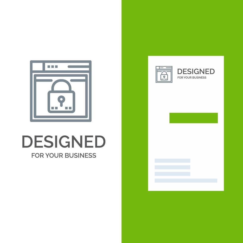 login layout web seguro senha bloqueio design de logotipo cinza e modelo de cartão de visita vetor