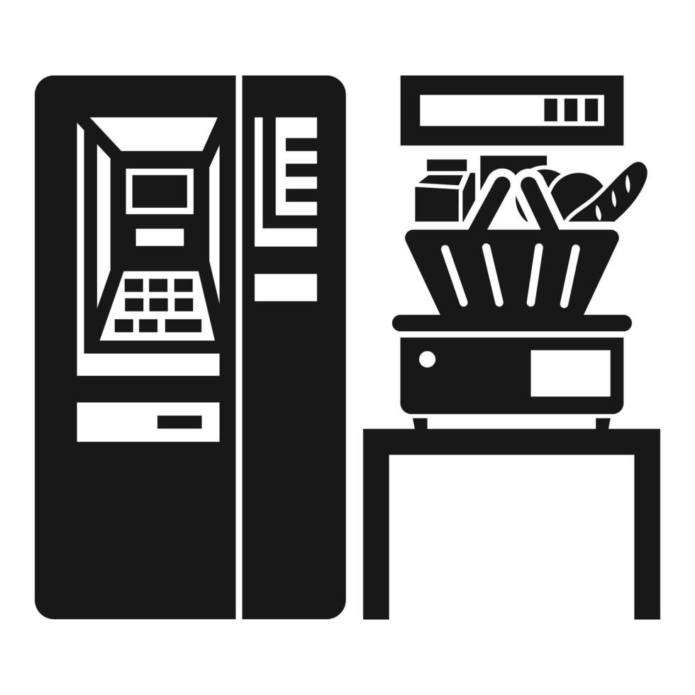 ícone de venda automática de supermercado, estilo simples vetor