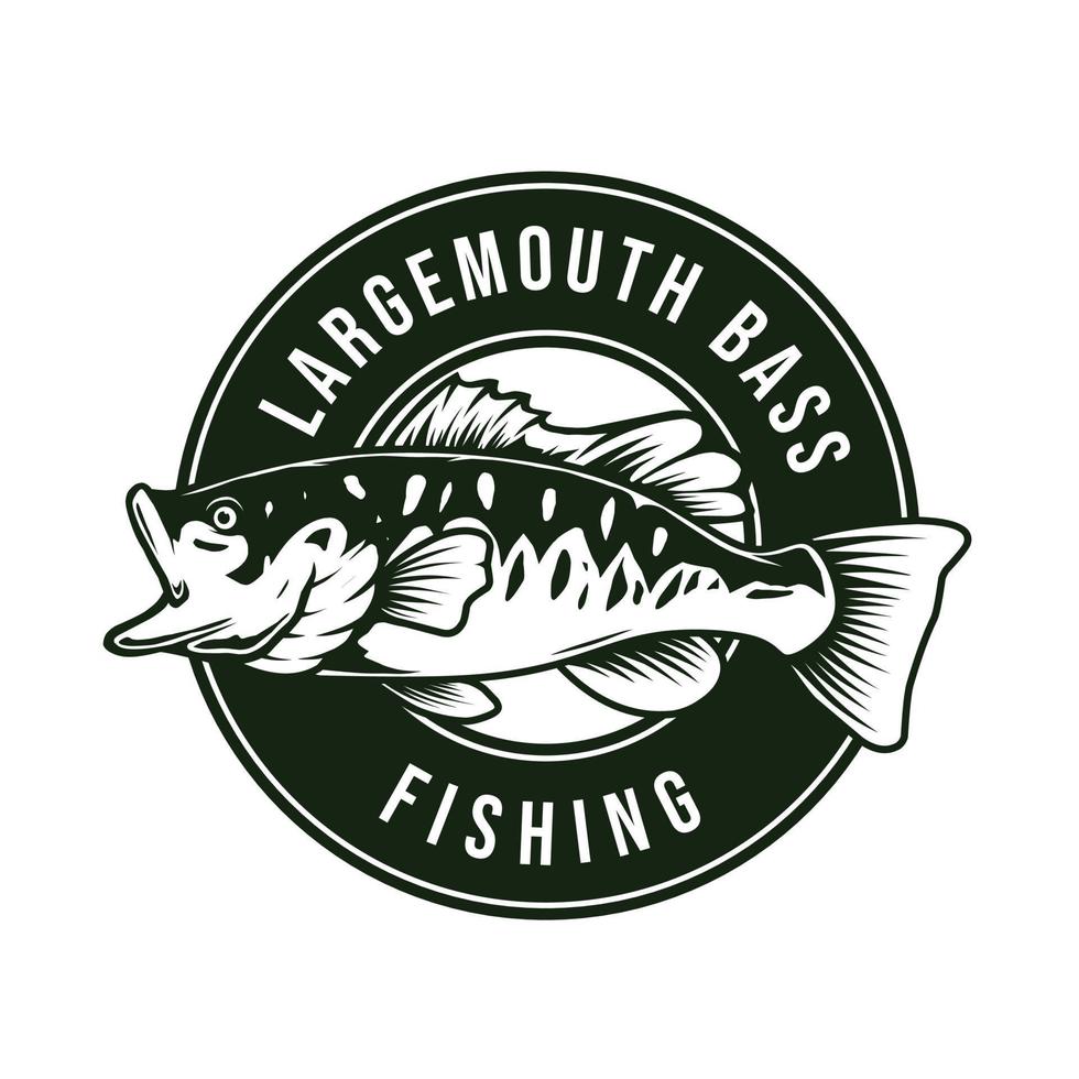 ilustração do logotipo da pesca do bass largemouth vetor