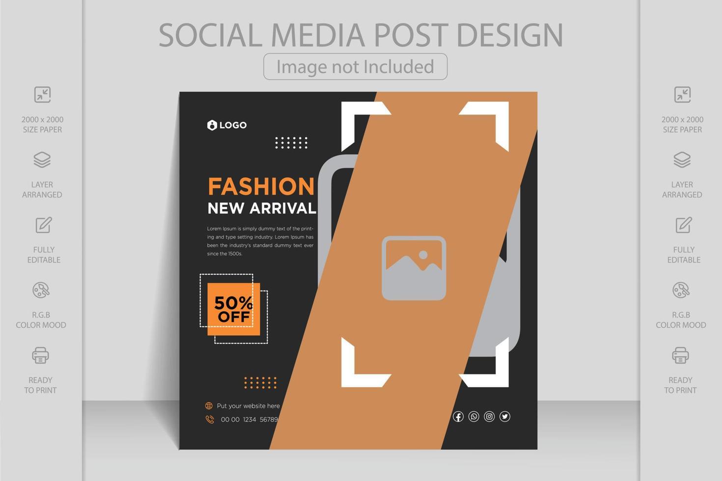 instagram dinâmico moderno, facebook e mídia social post modelo de banner da web para venda de moda online vetor