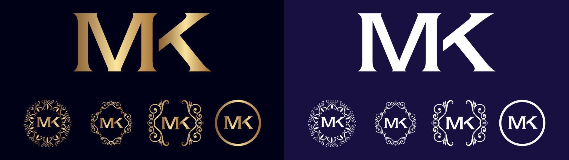 design de logotipo de marca corporativa mk vetor