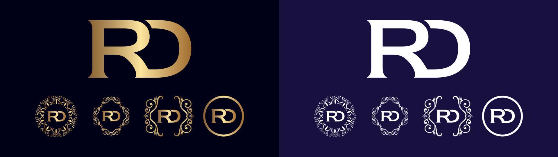 design de logotipo de marca corporativa rd vetor