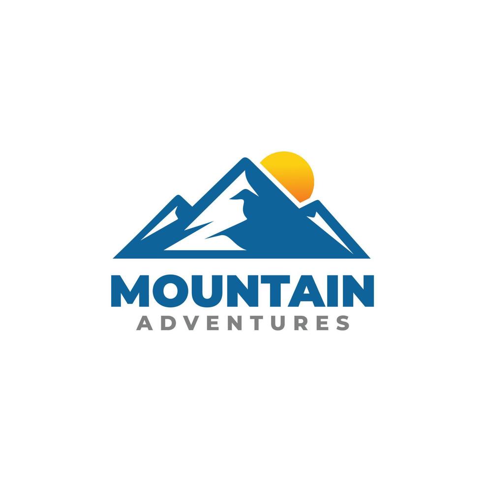 vetor de design de logotipo do nascer do sol da montanha