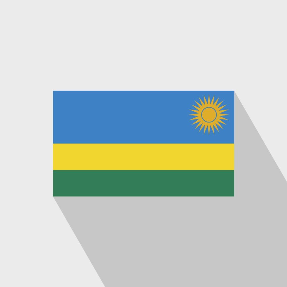 vetor de design de longa sombra de bandeira de ruanda