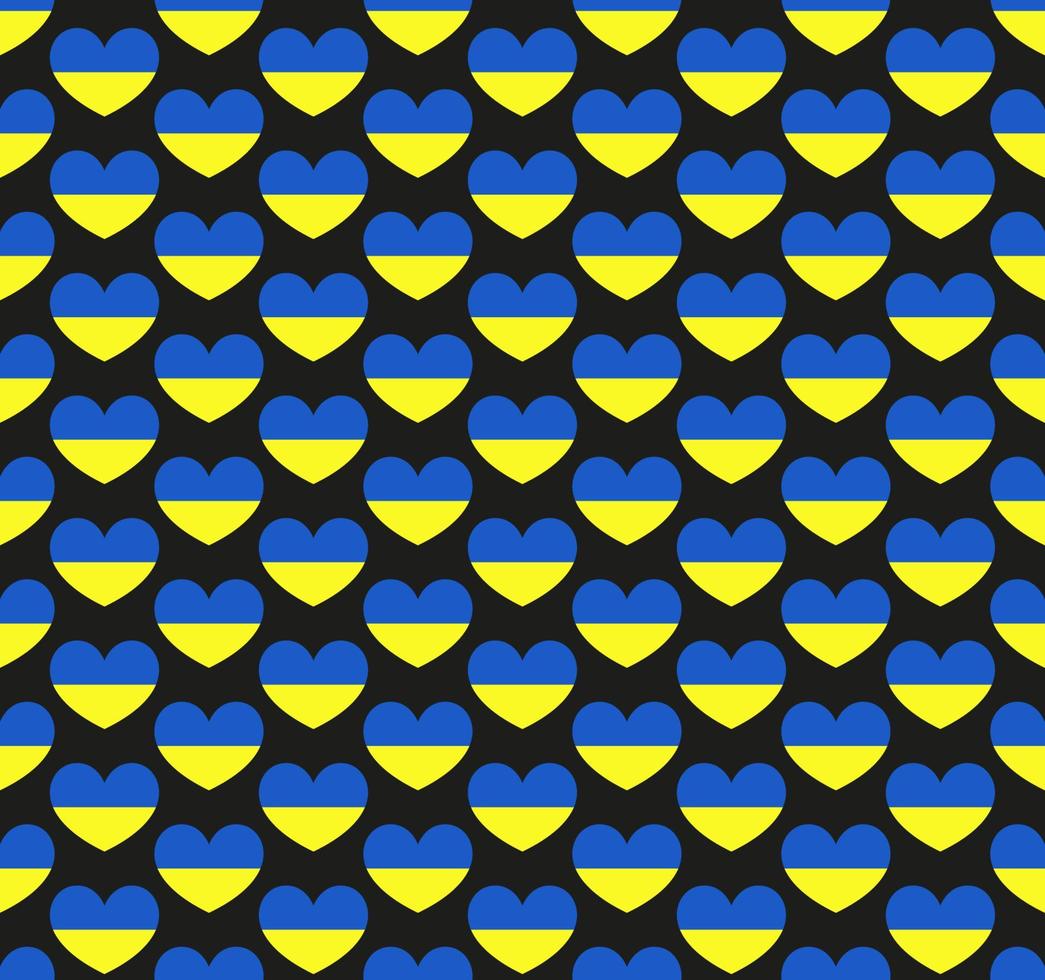 de fundo vector sem emenda da ucrânia. o coração molda as cores nacionais ucranianas azul amarelo. padrão de repetição. apoie a ucrânia.