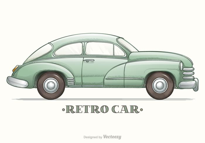 Drawn Colorido a mão Vector o esboço do carro retro