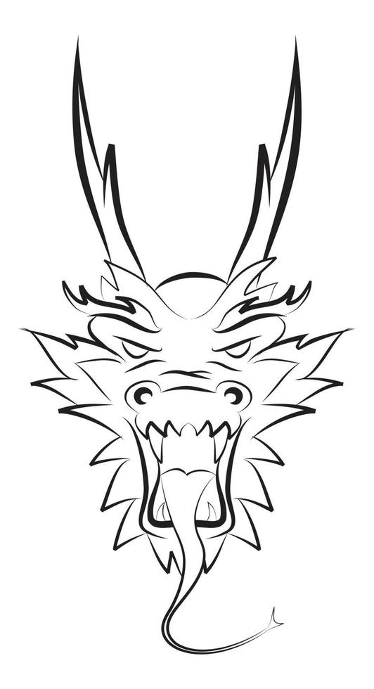 ilustração de pose de tatuagem de dragão vetor