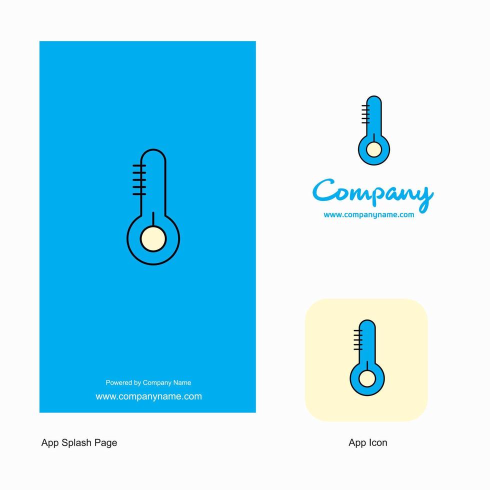 termômetro ícone do aplicativo do logotipo da empresa e design da página inicial elementos criativos de design do aplicativo de negócios vetor