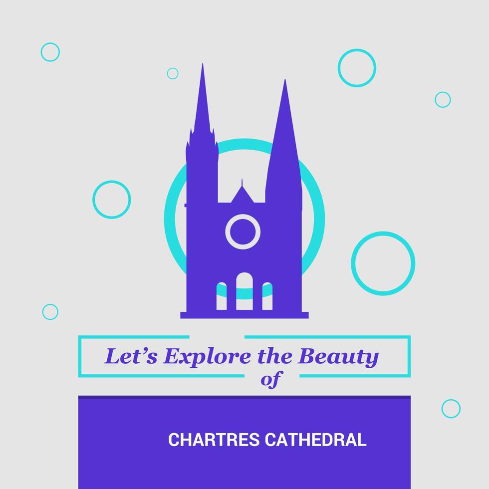 vamos explorar a beleza da catedral de chartres marcos nacionais de chartres frança vetor
