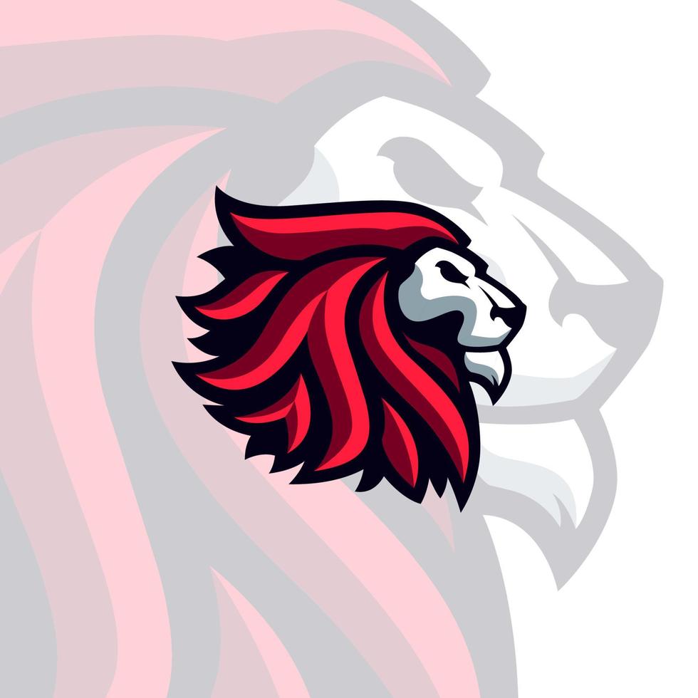 mascote de vetor de rei leão de cabelos vermelhos
