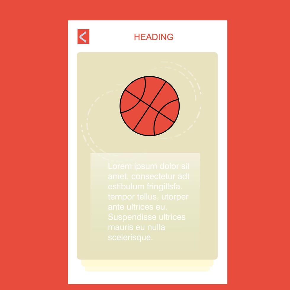 vetor de design de design de banner vertical móvel de bola de basquete