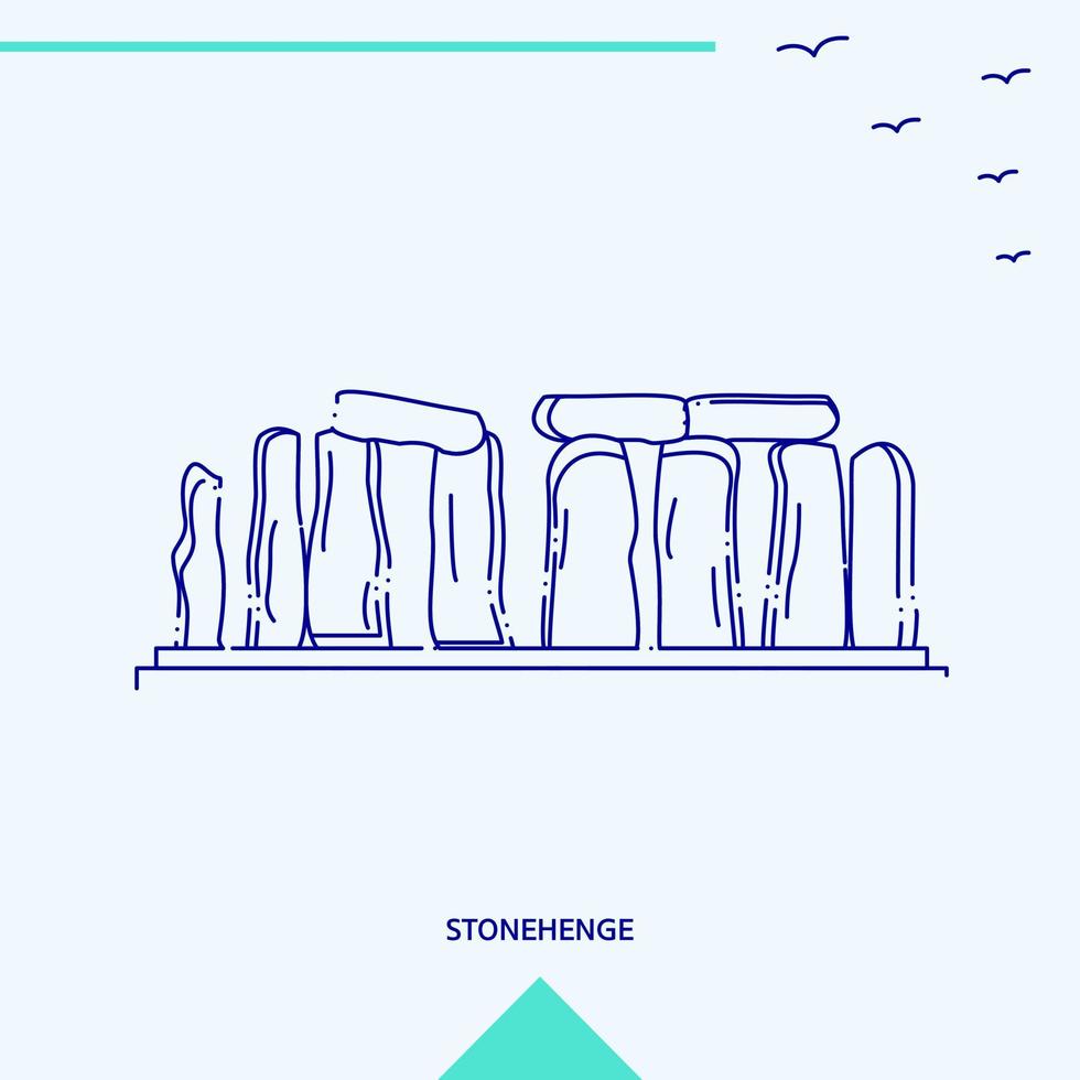 ilustração vetorial do horizonte de stonehenge vetor