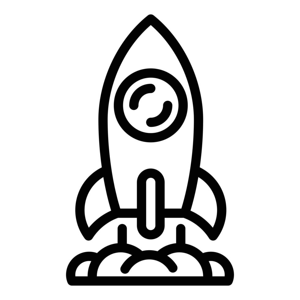 ícone de foguete de inicialização, estilo de estrutura de tópicos vetor