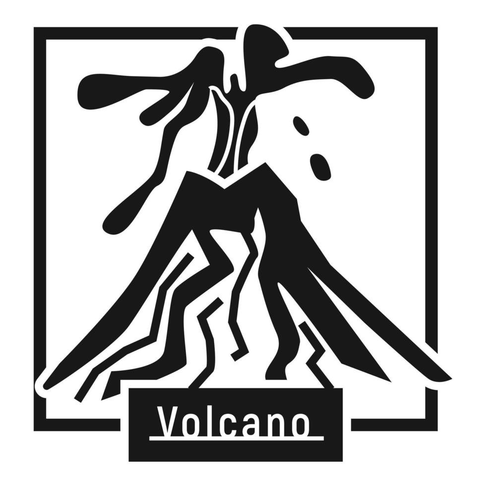 logotipo da erupção do vulcão da colina, estilo simples vetor