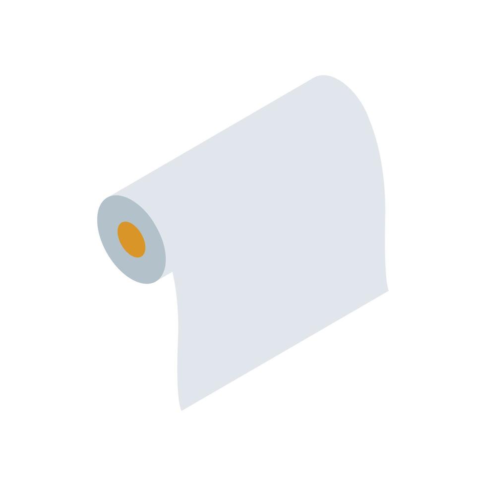 ícone de rolo de papel em branco, estilo 3d isométrico vetor