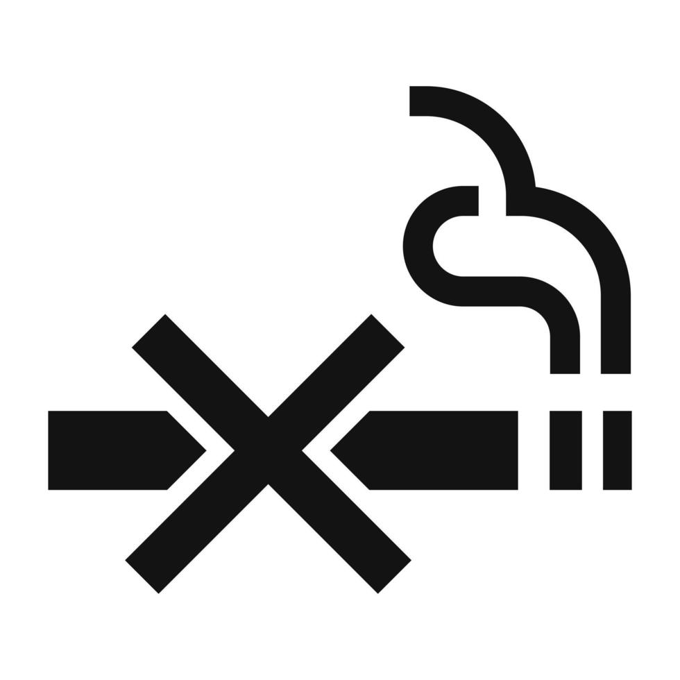 nenhum ícone de cigarro, estilo simples vetor