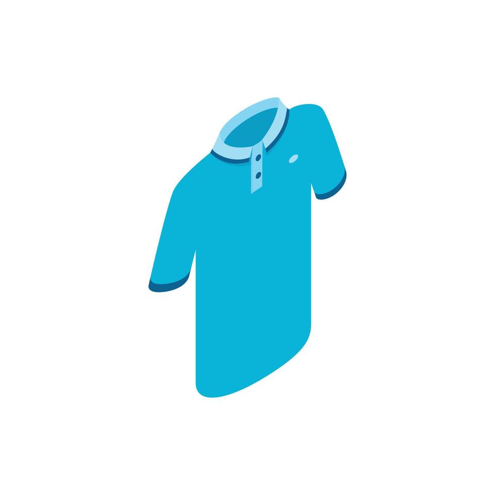 ícone de camisa polo masculina azul, estilo 3d isométrico vetor