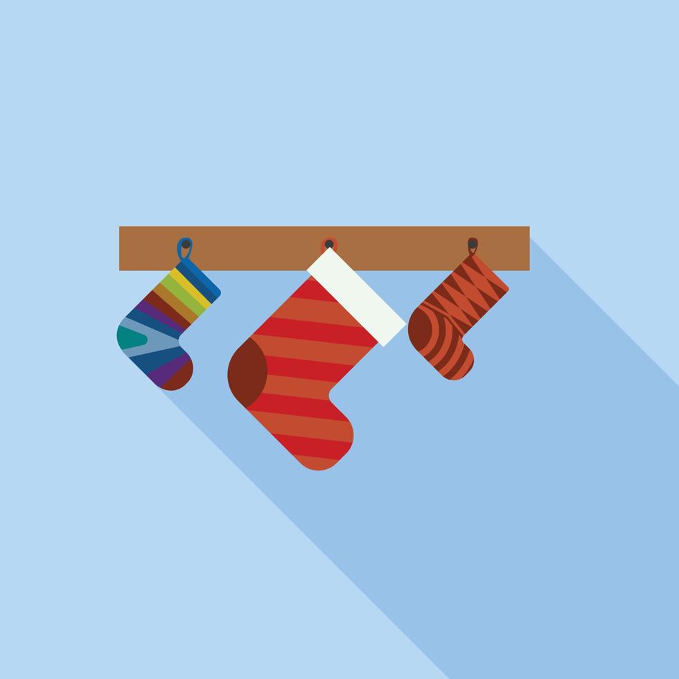 ícone de meias de presente de natal, estilo simples vetor