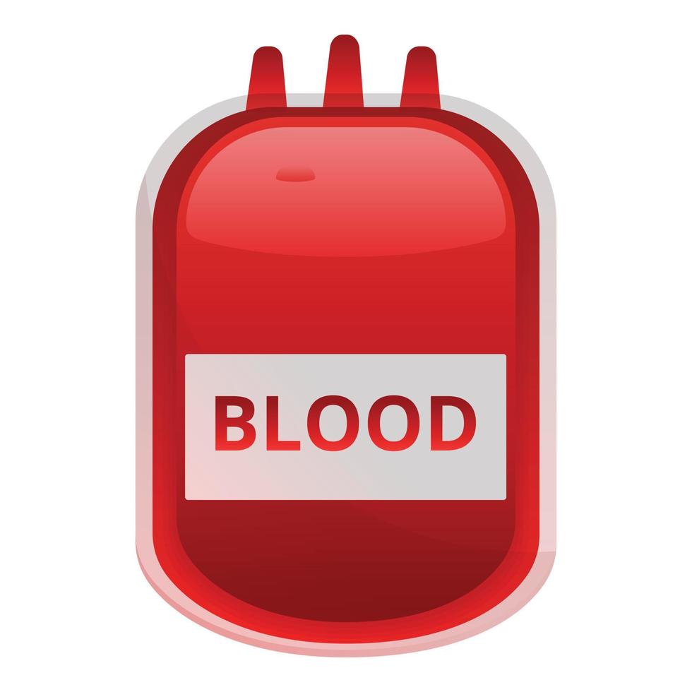 ícone de pacote de sangue, estilo cartoon vetor