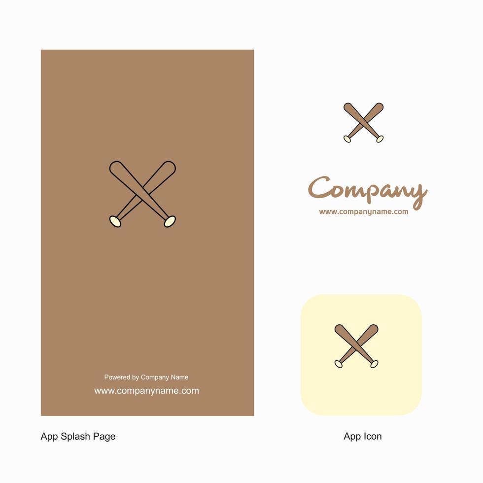 ícone do aplicativo do logotipo da empresa de bastão de beisebol e design da página inicial elementos de design de aplicativos de negócios criativos vetor