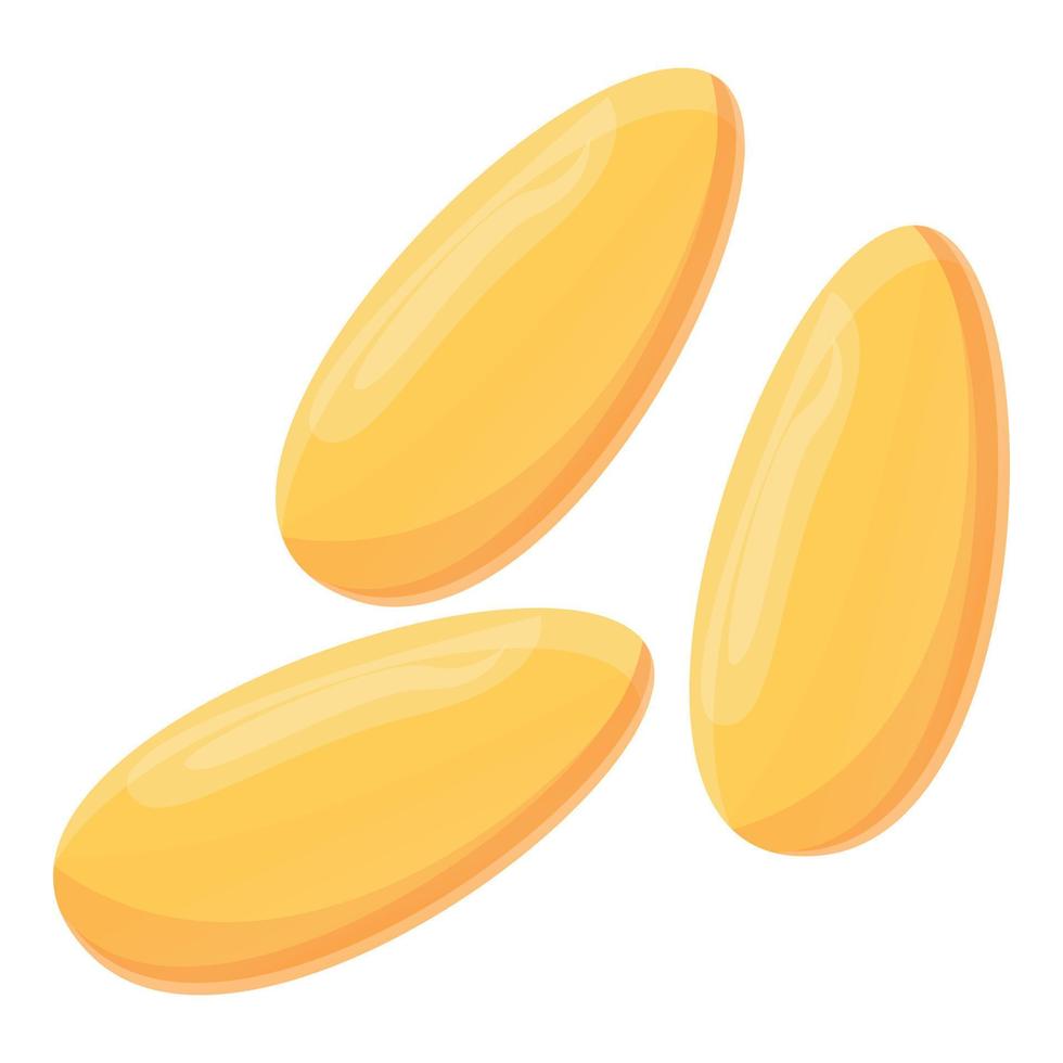 ícone de sementes de melão, estilo cartoon vetor