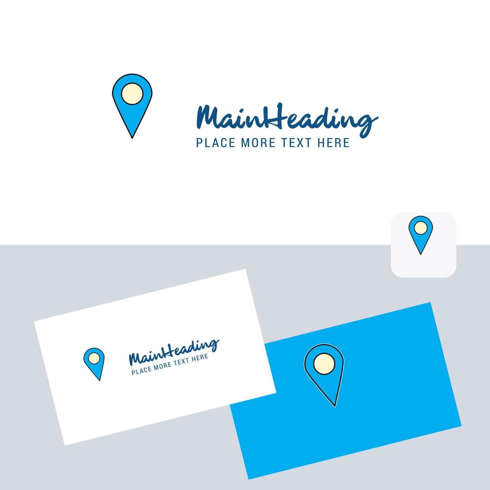 logotipo de vetor de localização de mapa com modelo de cartão de visita elegante vetor de identidade corporativa