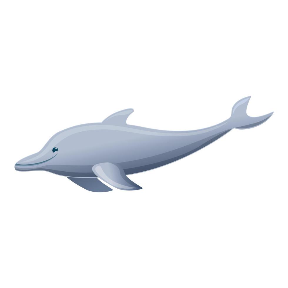 ícone do golfinho cinza, estilo cartoon vetor