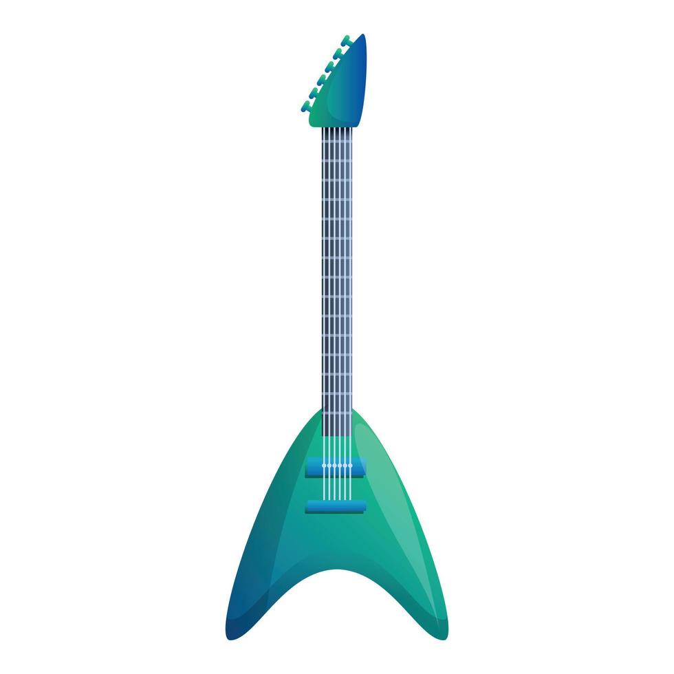 ícone de guitarra verde menta, estilo cartoon vetor