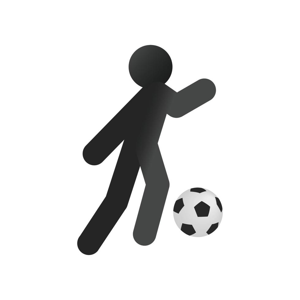 ícone 3d isométrico de futebol de futebol vetor