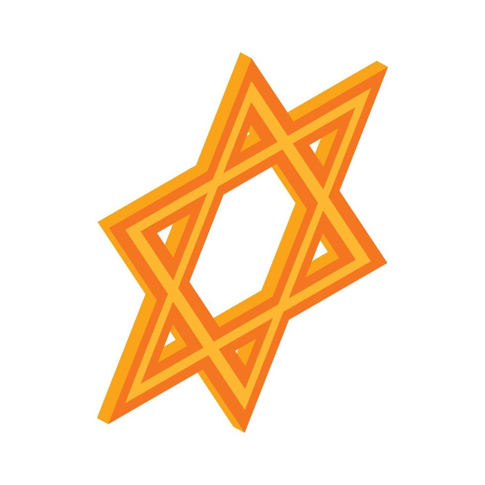 ícone da estrela de davi, estilo 3d isométrico vetor