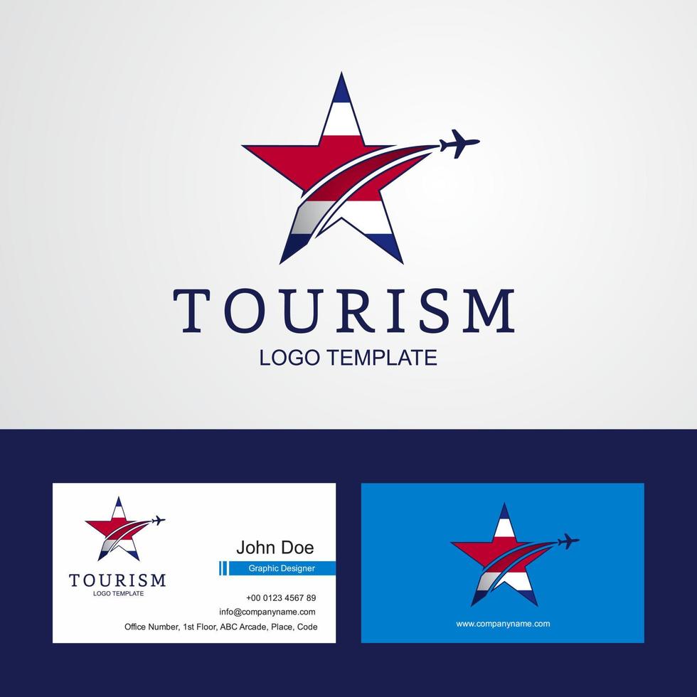 viagem costa rica bandeira logotipo estrela criativa e design de cartão de visita vetor