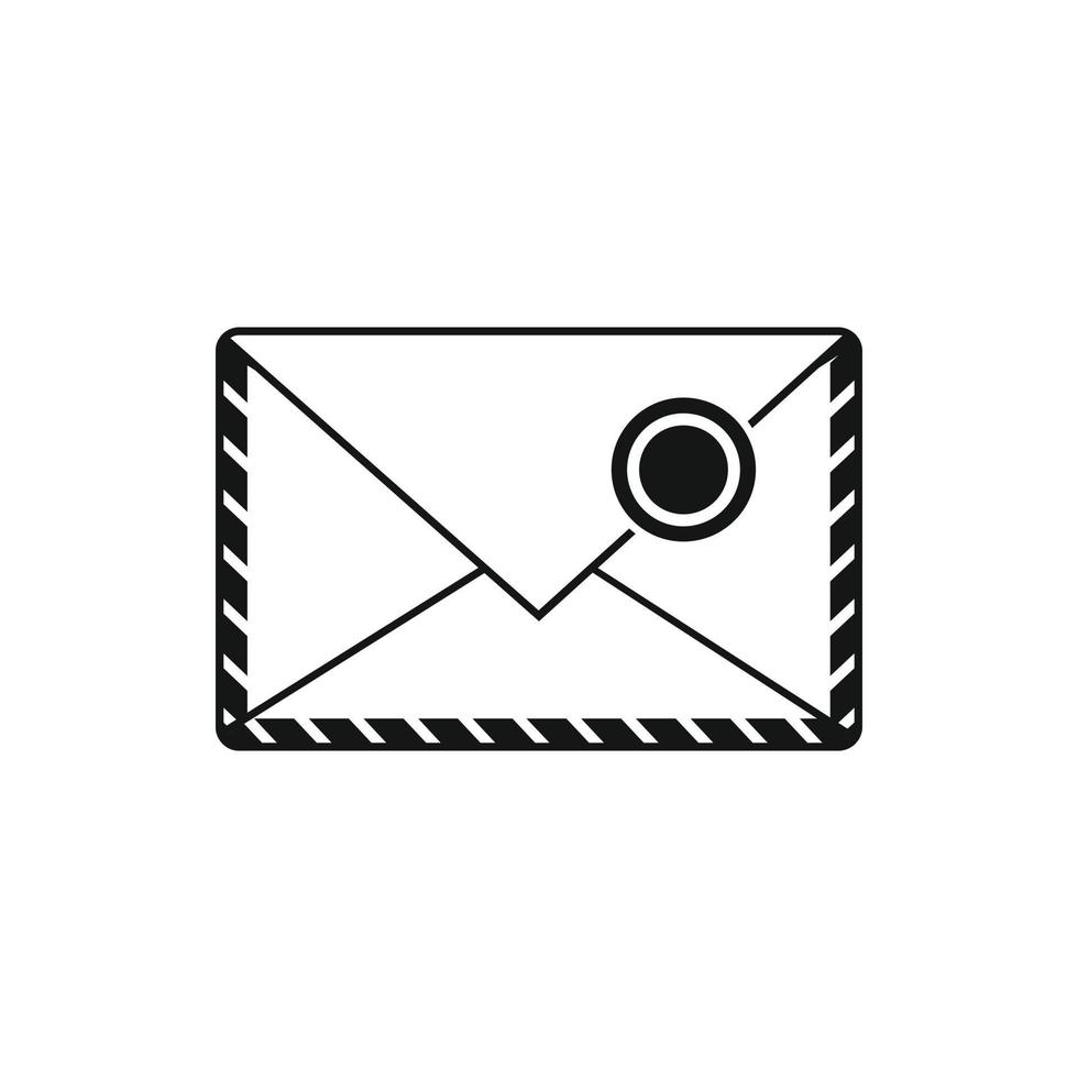 envelope postal com ícone de carimbo, estilo simples vetor