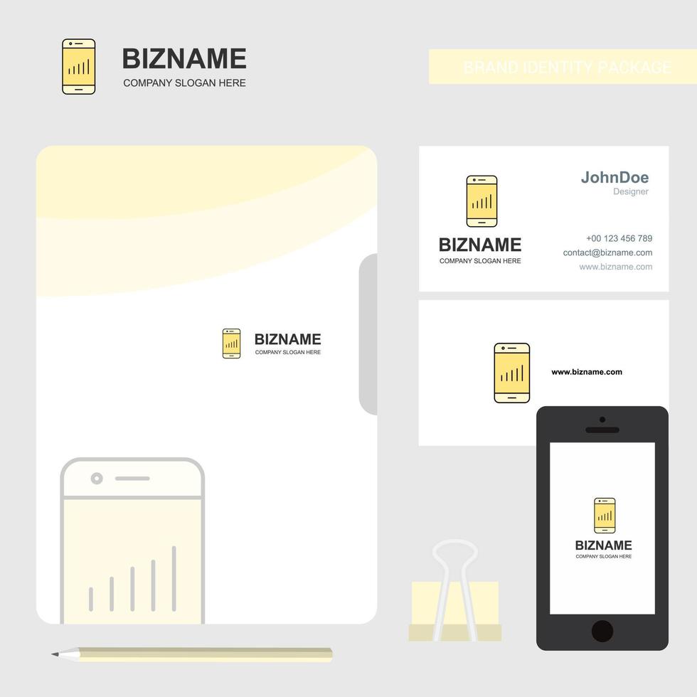 capa de arquivo de logotipo de negócios de smartphone cartão de visita e ilustração vetorial de design de aplicativo móvel vetor
