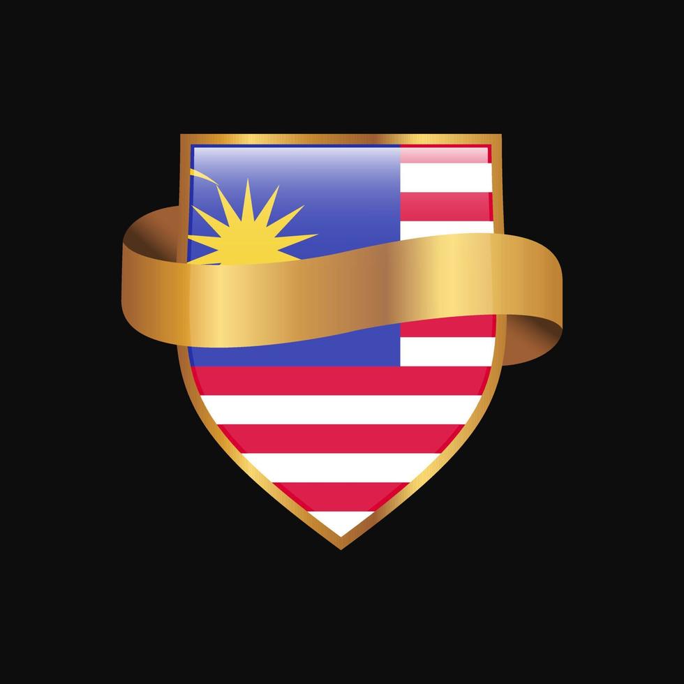 vetor de design de distintivo dourado de bandeira da malásia
