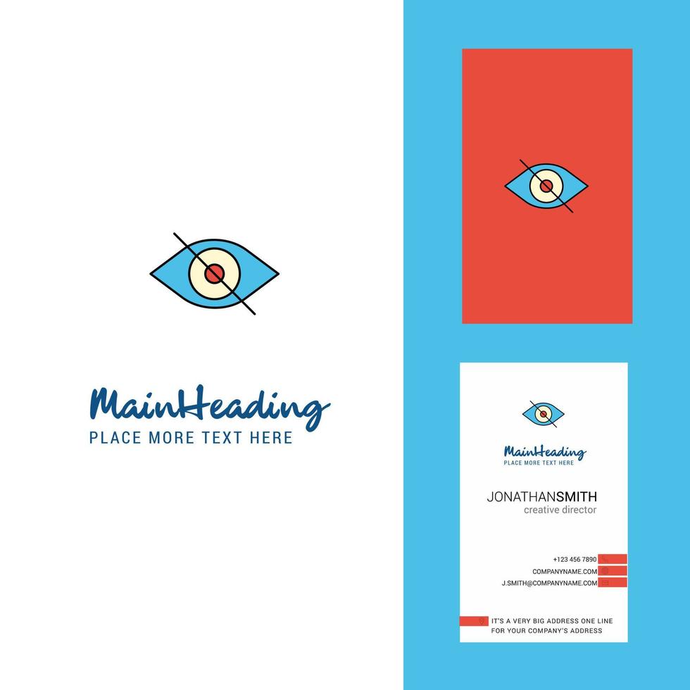 logotipo criativo de olho e vetor de design vertical de cartão de visita