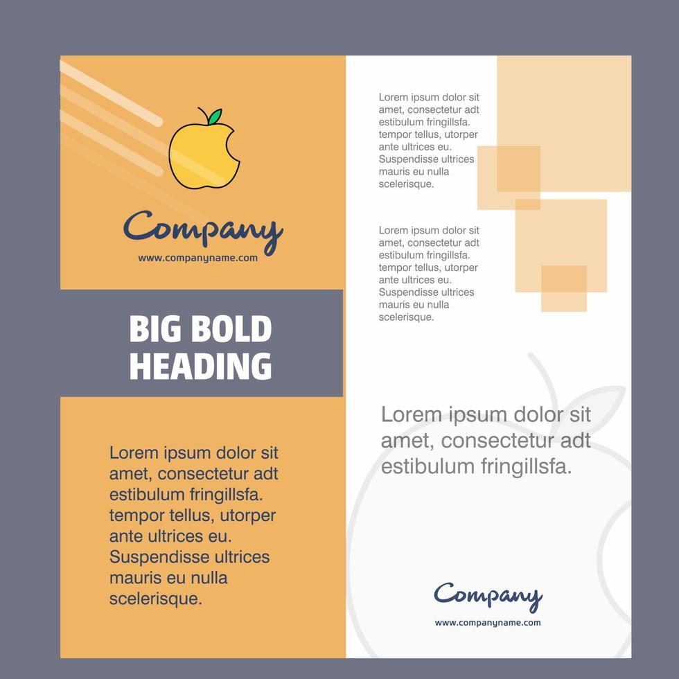 brochura da empresa da maçã design da página de título perfil da empresa apresentações de relatório anual folheto de fundo vector