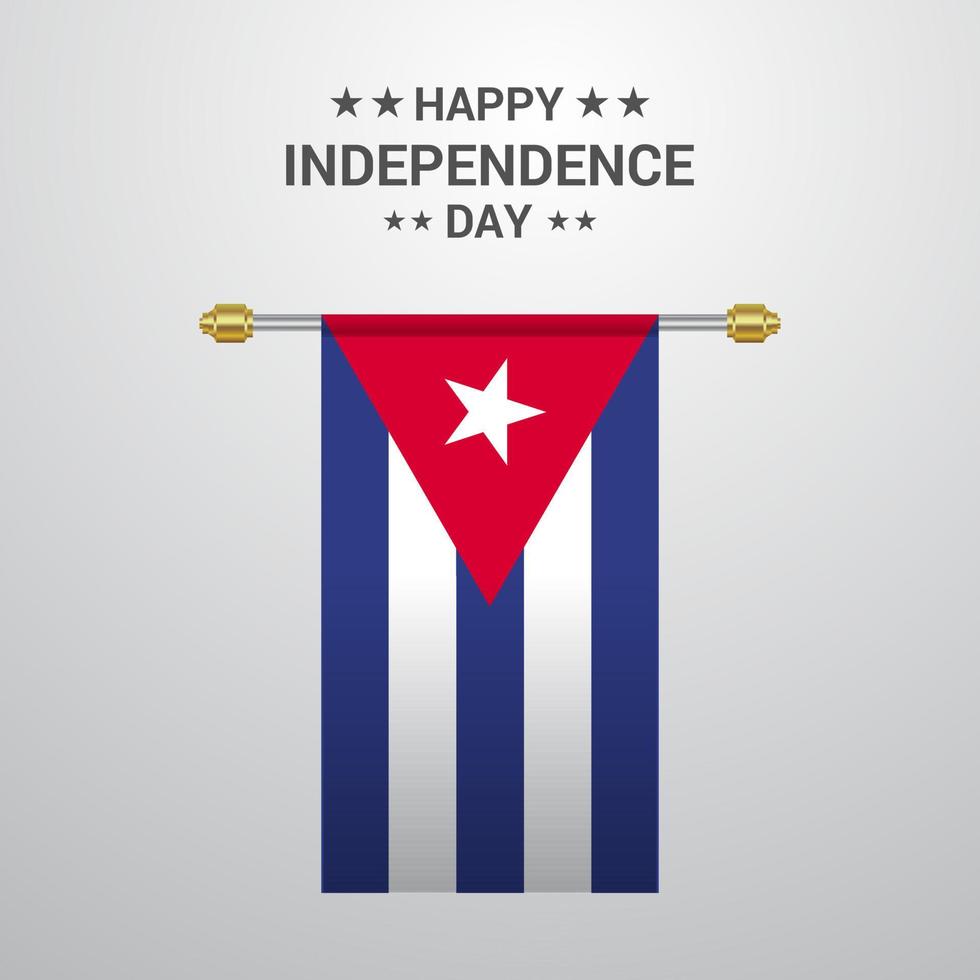 fundo da bandeira de suspensão do dia da independência de cuba vetor